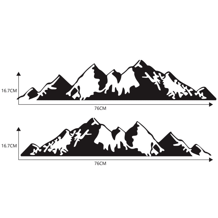2 PCS/Set D-750 Mountain Pattern Car Modified Decorative Sticker(Black) - Decorative Sticker by PMC TechLife | Online Shopping South Africa | PMC TechLife | Buy Now Pay Later Mobicred