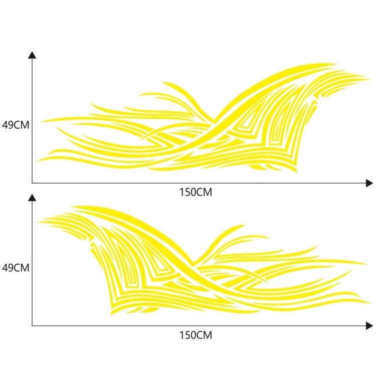 2 PCS/Set D-752 Lines Pattern Car Modified Decorative Sticker(Yellow) - Decorative Sticker by PMC TechLife | Online Shopping South Africa | PMC TechLife | Buy Now Pay Later Mobicred