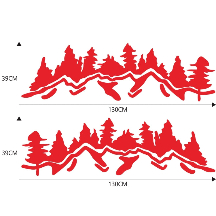 2 PCS/Set D-924 Mountain Woods Pattern Car Modified Decorative Sticker(Red) - Decorative Sticker by PMC TechLife | Online Shopping South Africa | PMC TechLife | Buy Now Pay Later Mobicred
