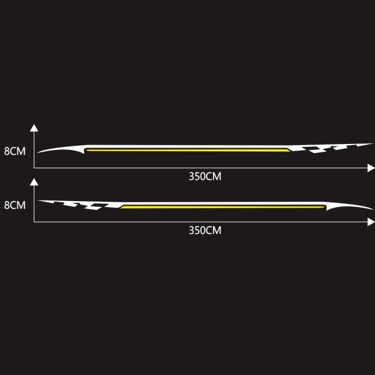 2 PCS/Set D-934 Waistline Pattern Car Modified Decorative Sticker(White Yellow) - Decorative Sticker by PMC TechLife | Online Shopping South Africa | PMC TechLife | Buy Now Pay Later Mobicred