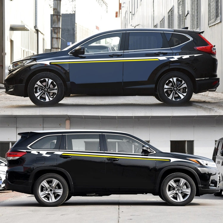 2 PCS/Set D-934 Waistline Pattern Car Modified Decorative Sticker(White Yellow) - Decorative Sticker by PMC TechLife | Online Shopping South Africa | PMC TechLife | Buy Now Pay Later Mobicred