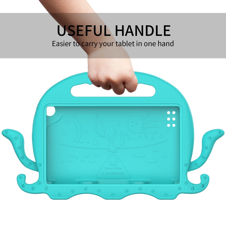 For Amazon Kindle Fire HD 7 2019 / 2017 / 2015 Octopus EVA Shockproof Tablet Case with Screen Film & Shoulder Strap(Glacier Green) - Amazon by PMC TechLife | Online Shopping South Africa | PMC TechLife | Buy Now Pay Later Mobicred