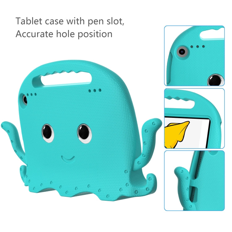 For Amazon Kindle Fire HD 8 / HD 8 Plus Octopus EVA Shockproof Tablet Case with Screen Film & Shoulder Strap(Glacier Green) - Amazon by PMC TechLife | Online Shopping South Africa | PMC TechLife | Buy Now Pay Later Mobicred