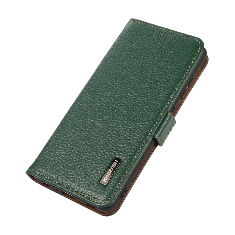 For Huawei Nova 10 Pro KHAZNEH Side-Magnetic Litchi Genuine Leather RFID Phone Case(Green) - Huawei Cases by PMC TechLife | Online Shopping South Africa | PMC TechLife | Buy Now Pay Later Mobicred