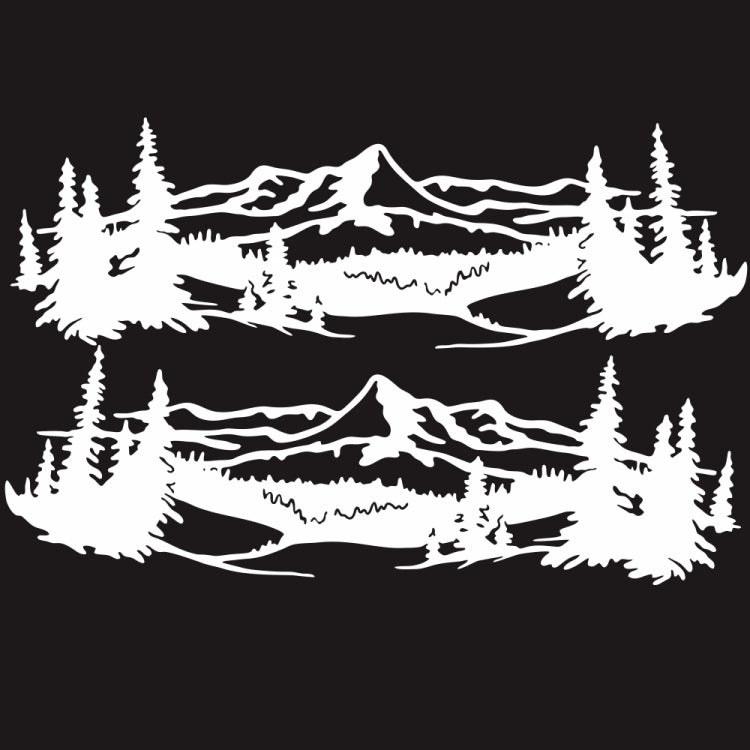 2 PCS/Set D-957 Mountains Pattern Car Modified Decorative Sticker(White) - Decorative Sticker by PMC TechLife | Online Shopping South Africa | PMC TechLife | Buy Now Pay Later Mobicred