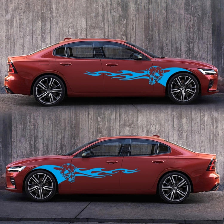 2 PCS/Set D-964 Skull Flame Pattern Car Modified Decorative Sticker(Blue) - Decorative Sticker by PMC TechLife | Online Shopping South Africa | PMC TechLife | Buy Now Pay Later Mobicred