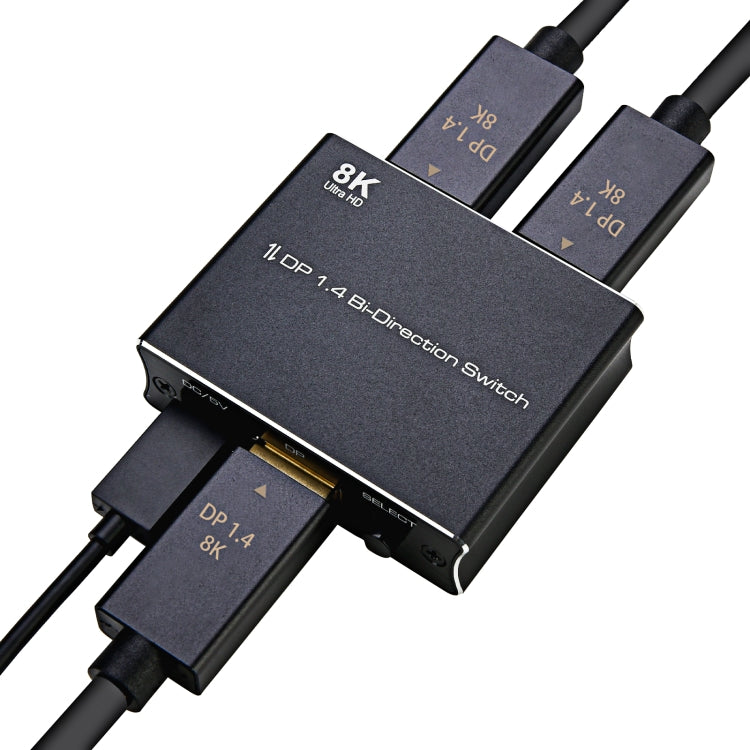 P80 8K Ultra HD DP1.4 Bi-direction Switch(Black) -  by PMC Jewellery | Online Shopping South Africa | PMC Jewellery | Buy Now Pay Later Mobicred