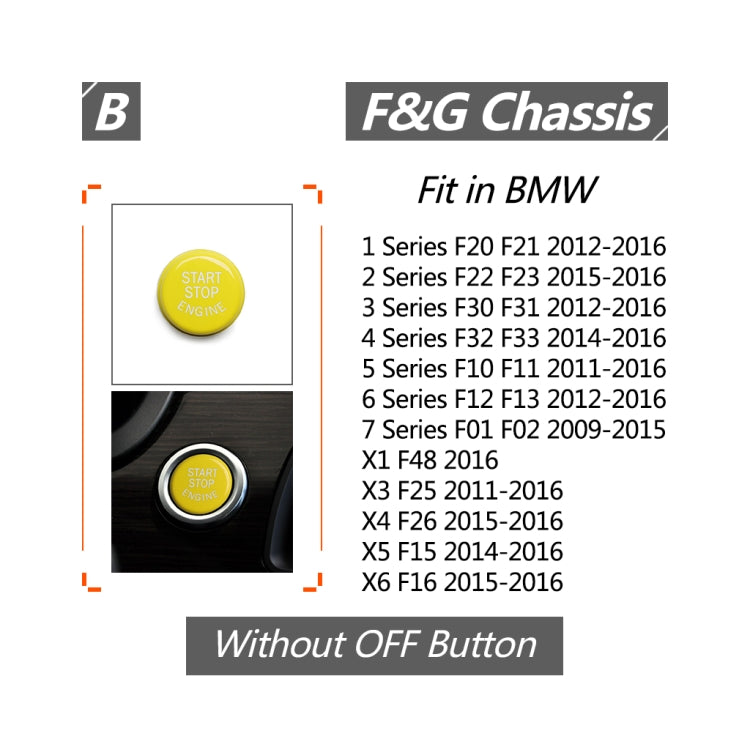 Car Engine Start Key Push Button Cover for BMW G / F Chassis, Style:without Start and Stop - Decoration Rings by PMC TechLife | Online Shopping South Africa | PMC TechLife | Buy Now Pay Later Mobicred