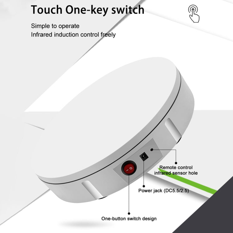 60cm Charging Rotating Display Stand Video Shooting Turntable, Load: 100kg, Power Plug:EU Plug(White) -  by PMC TechLife | Online Shopping South Africa | PMC TechLife | Buy Now Pay Later Mobicred