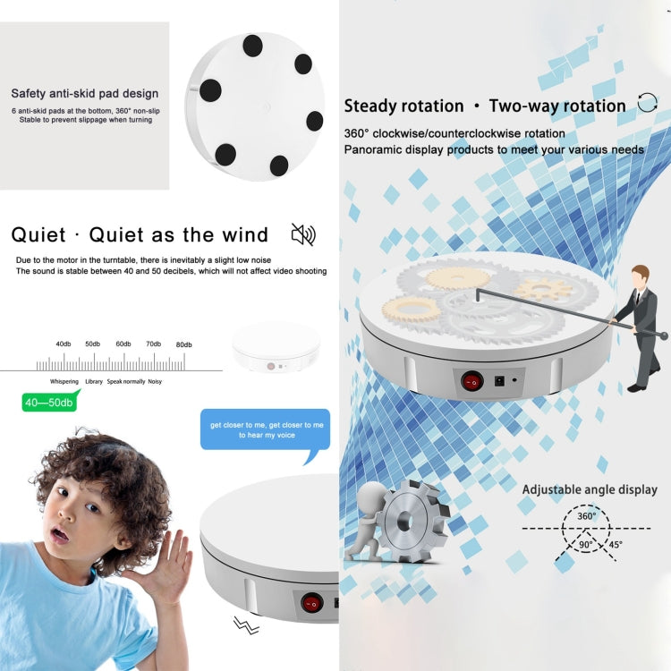60cm Charging Rotating Display Stand Video Shooting Turntable, Load: 100kg, Power Plug:EU Plug(White) -  by PMC TechLife | Online Shopping South Africa | PMC TechLife | Buy Now Pay Later Mobicred