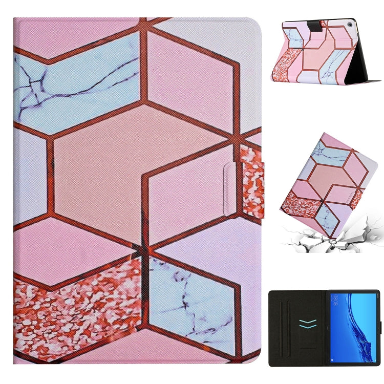 For Huawei MediaPad M5 Lite Marble Pattern Smart Leather Tablet Case(Splicing Marble) - Huawei by PMC TechLife | Online Shopping South Africa | PMC TechLife | Buy Now Pay Later Mobicred