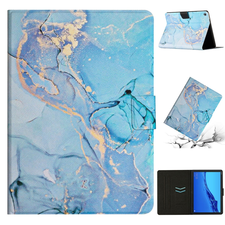 For Huawei MediaPad M5 Lite Marble Pattern Smart Leather Tablet Case(Blue) - Huawei by PMC TechLife | Online Shopping South Africa | PMC TechLife | Buy Now Pay Later Mobicred