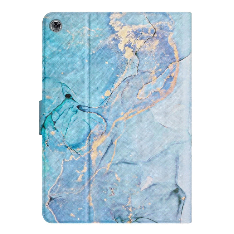 For Huawei MediaPad M5 Lite Marble Pattern Smart Leather Tablet Case(Blue) - Huawei by PMC TechLife | Online Shopping South Africa | PMC TechLife | Buy Now Pay Later Mobicred