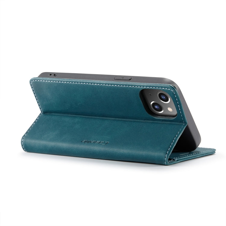 For iPhone 14 CaseMe-013 Multifunctional Retro Frosted Leather Phone Case (Blue) - iPhone 14 Cases by CaseMe | Online Shopping South Africa | PMC Jewellery | Buy Now Pay Later Mobicred