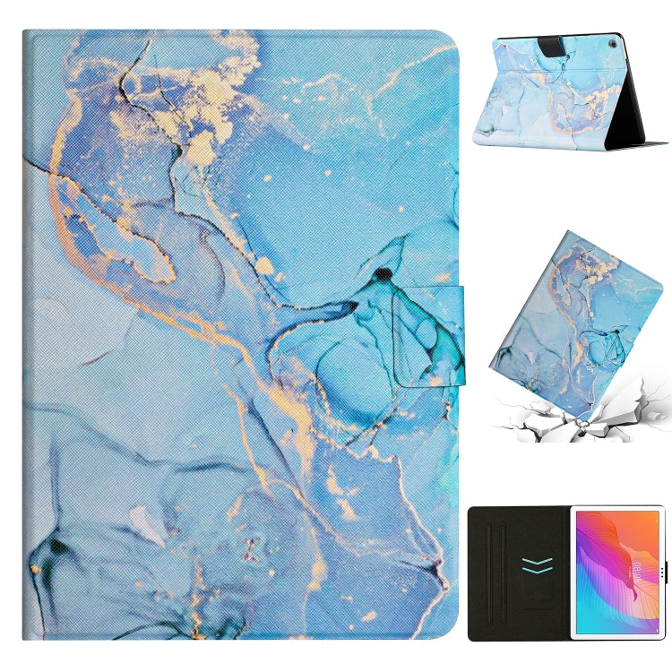 For Huawei MatePad T10s Marble Pattern Leather Tablet Case(Blue) - Huawei by PMC TechLife | Online Shopping South Africa | PMC TechLife | Buy Now Pay Later Mobicred