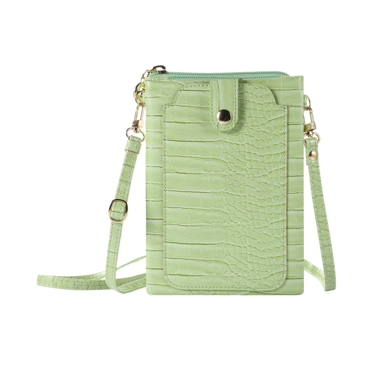 Stone Texture Card Holder Mobile Phone Zipper Bag with Long Strap(Green) -  by PMC TechLife | Online Shopping South Africa | PMC TechLife | Buy Now Pay Later Mobicred