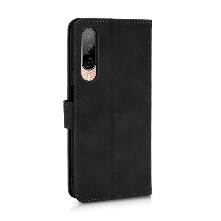 For HTC Desire 22 Pro Skin Feel Magnetic Flip Leather Phone Case(Black) - HTC by PMC Jewellery | Online Shopping South Africa | PMC Jewellery