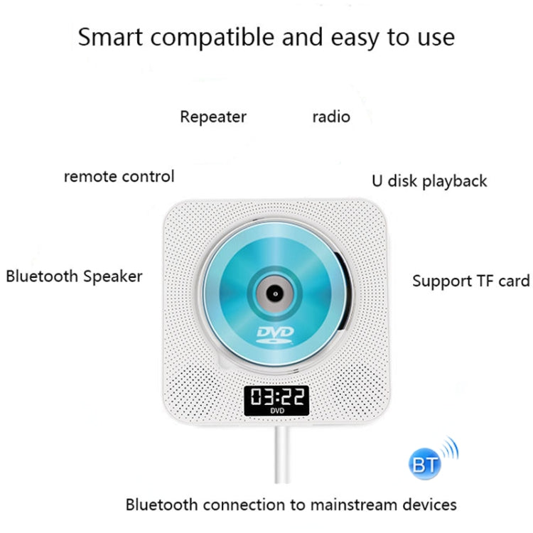 Kecag KC-608 Wall Mounted HD DVD Player Bluetooth CD Player(Blue) - free shipping - PMC Jewellery - Order now!