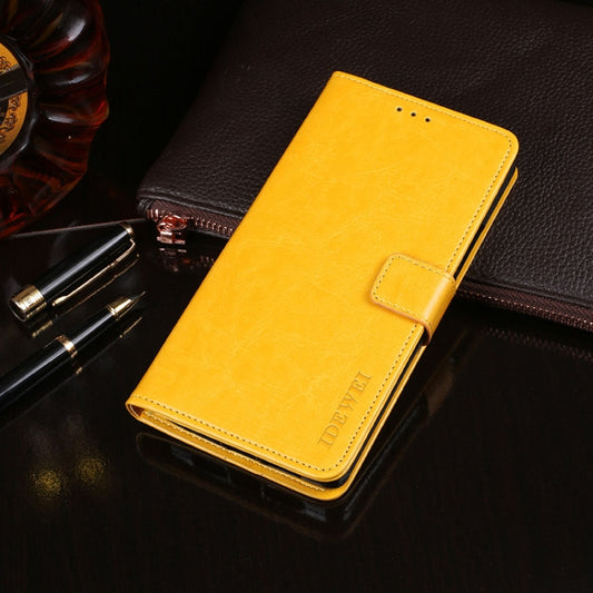 For Doogee X90 idewei Crazy Horse Texture Horizontal Flip Leather Case with Holder & Card Slots & Wallet(Yellow) - More Brand by idewei | Online Shopping South Africa | PMC Jewellery | Buy Now Pay Later Mobicred