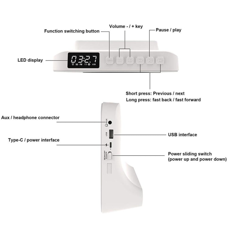 Kecag KC-806 2A Retro Bluetooth Music Disc Album CD Player, Specification:Plug-in Version(White) - free shipping - PMC Jewellery - Order now!