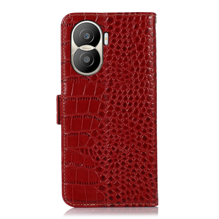 For Honor X40i Crocodile Top Layer Cowhide Leather Phone Case(Red) - Honor Cases by PMC TechLife | Online Shopping South Africa | PMC TechLife | Buy Now Pay Later Mobicred