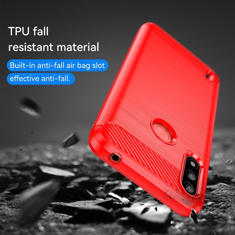 For Lenovo K13 Brushed Texture Carbon Fiber TPU Phone Case(Red) - Lenovo by PMC TechLife | Online Shopping South Africa | PMC TechLife