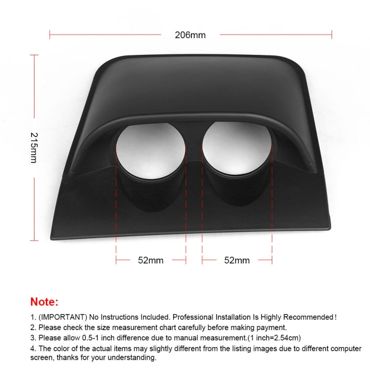 Car 52mm 2 Holes Dash Gauge Meter Pod Mount Holder, Style:Black - Decoration Rings by PMC TechLife | Online Shopping South Africa | PMC TechLife | Buy Now Pay Later Mobicred