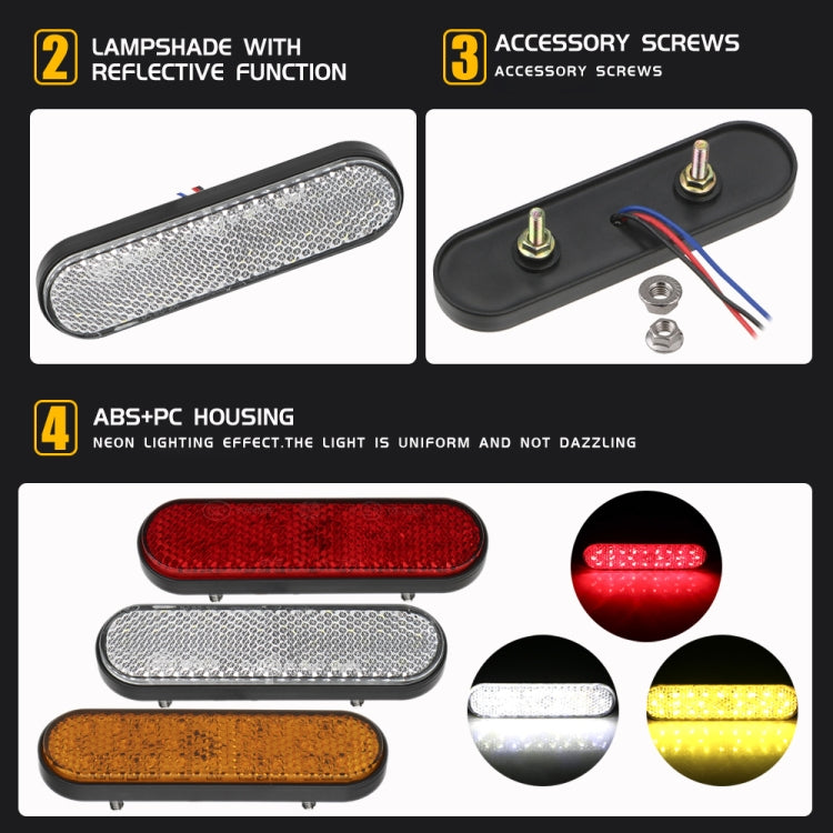 2 PCS 24LED Reflector Brake Light Turn Signal Light(White Shell Red Light) - Turn Signal by PMC TechLife | Online Shopping South Africa | PMC TechLife | Buy Now Pay Later Mobicred