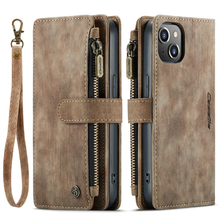 For iPhone 14 Plus CaseMe C30 Multifunctional Phone Leather Case (Brown) - iPhone 14 Plus Cases by CaseMe | Online Shopping South Africa | PMC Jewellery | Buy Now Pay Later Mobicred