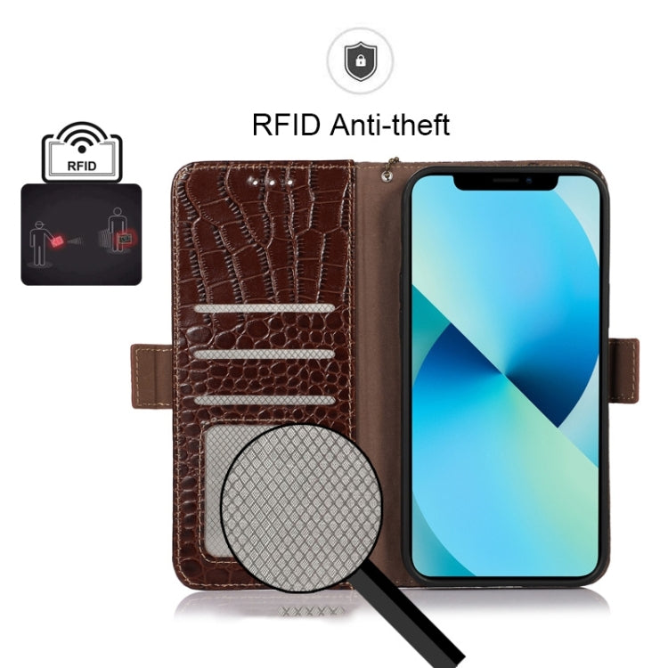 For Huawei Nova Y90/Enjoy 50 Pro Crocodile Top Layer Cowhide Leather Phone Case(Brown) - Huawei Cases by PMC TechLife | Online Shopping South Africa | PMC TechLife | Buy Now Pay Later Mobicred