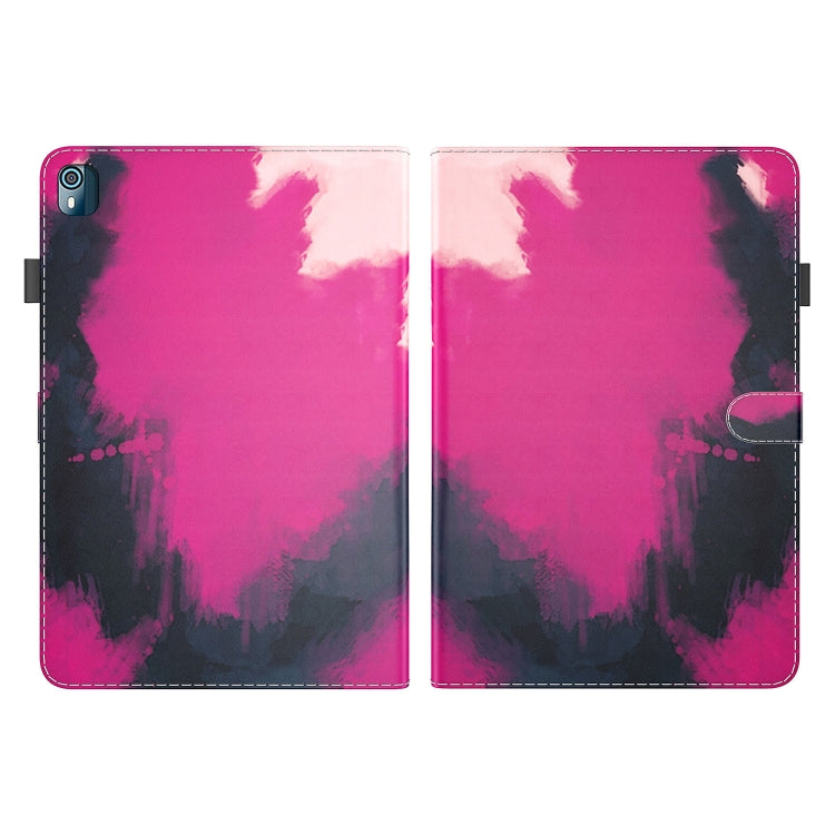 For Nokia T10 Watercolor Pattern Flip Leather Tablet Case(Berry Color) - Nokia by PMC TechLife | Online Shopping South Africa | PMC TechLife | Buy Now Pay Later Mobicred