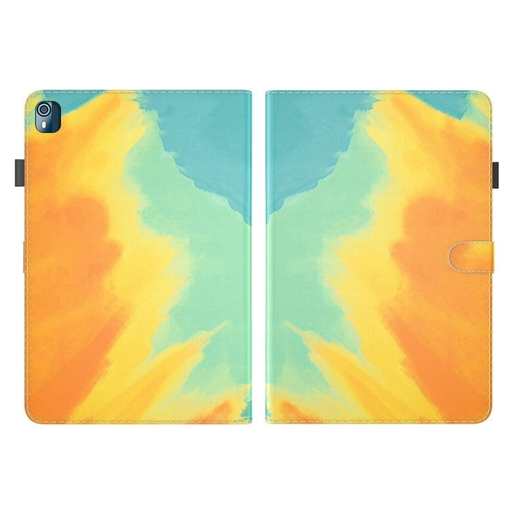 For Nokia T10 Watercolor Pattern Flip Leather Tablet Case(Autumn Leaves) - Nokia by PMC TechLife | Online Shopping South Africa | PMC TechLife | Buy Now Pay Later Mobicred
