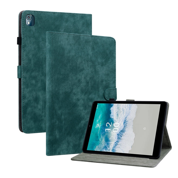 For Nokia T10 Tiger Pattern PU Tablet Case(Dark Green) - Nokia by PMC TechLife | Online Shopping South Africa | PMC TechLife | Buy Now Pay Later Mobicred
