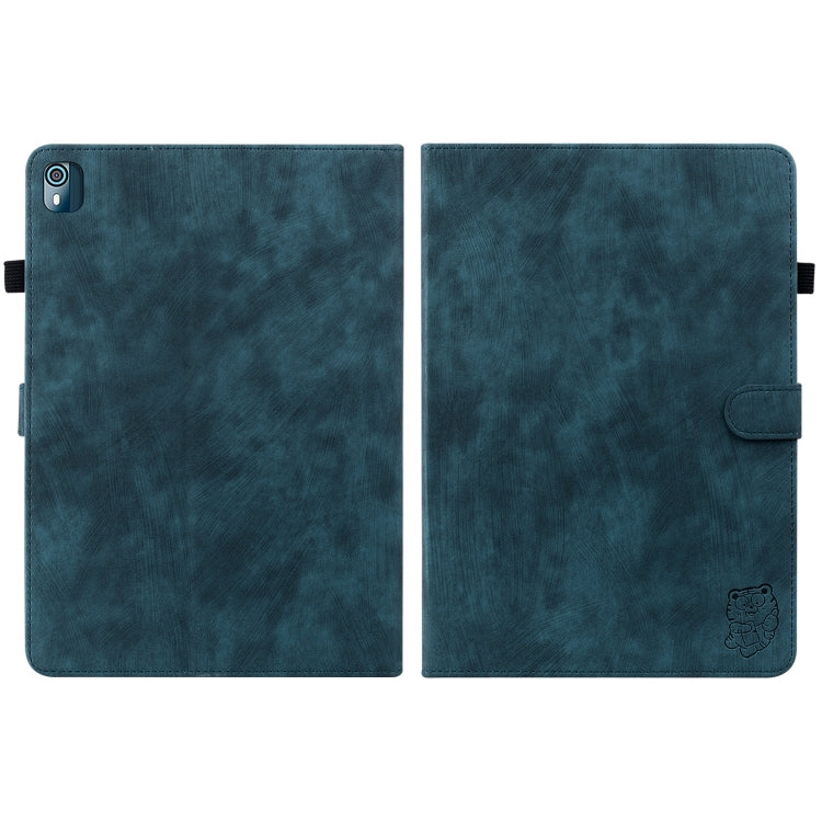For Nokia T10 Tiger Pattern PU Tablet Case(Dark Blue) - Nokia by PMC TechLife | Online Shopping South Africa | PMC TechLife | Buy Now Pay Later Mobicred