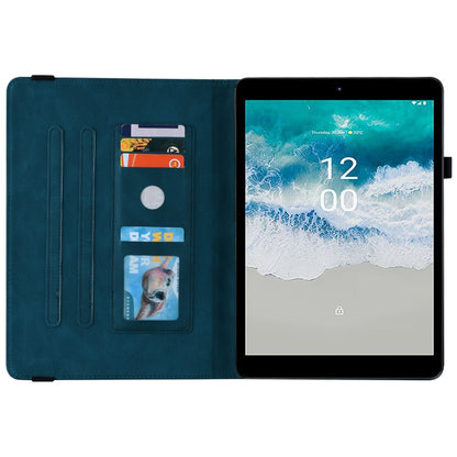 For Nokia T10 Butterfly Flower Embossed Leather Tablet Case(Blue) - Nokia by PMC Jewellery | Online Shopping South Africa | PMC Jewellery