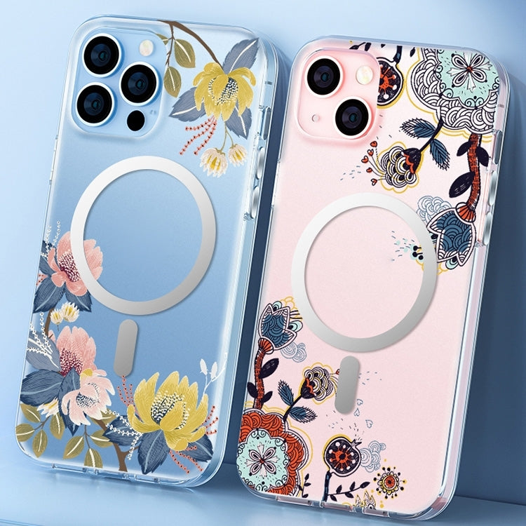 For iPhone 14 Plus Flower Frosted MagSafe Phone Case (Gypsophila) - iPhone 14 Plus Cases by PMC Jewellery | Online Shopping South Africa | PMC Jewellery