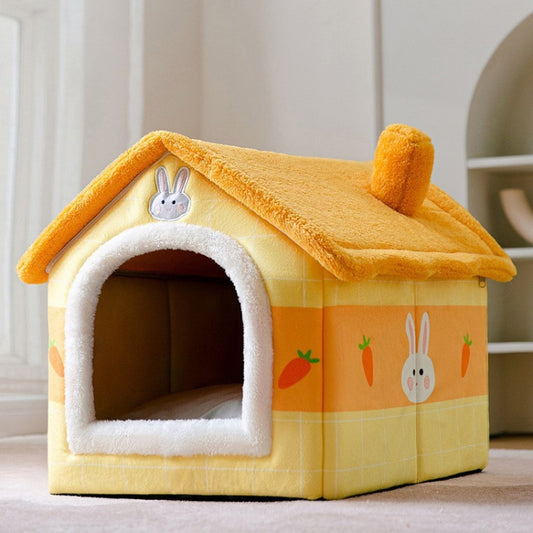 House Type Universal Removable and Washable Pet Dog Cat Bed Pet Supplies, Size:S(Carrot Rabbit) - Beds by PMC Jewellery | Online Shopping South Africa | PMC Jewellery | Buy Now Pay Later Mobicred