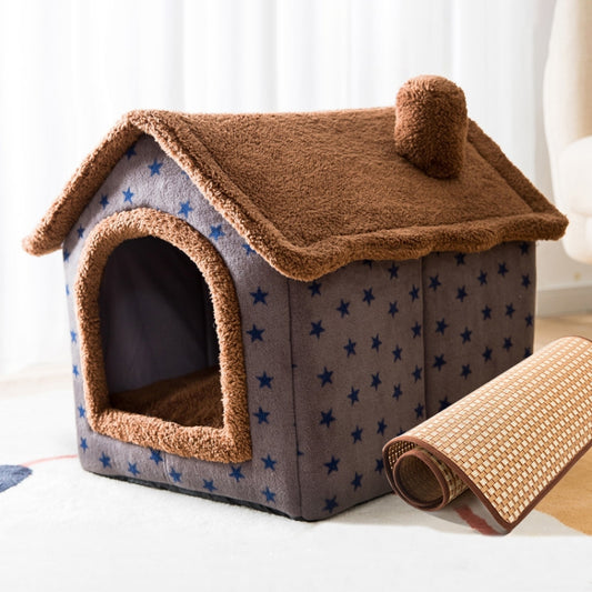 House Type Universal Removable and Washable Pet Dog Cat Bed Pet Supplies, Size:S(Coffee Hut + Mat) - Beds by PMC Jewellery | Online Shopping South Africa | PMC Jewellery | Buy Now Pay Later Mobicred