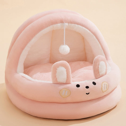 Semi-enclosed Cradle Pet Cat Bed Dog Kennel Pad Pet Supplies, Size:S(Pink Rabbit) - Beds by PMC Jewellery | Online Shopping South Africa | PMC Jewellery | Buy Now Pay Later Mobicred