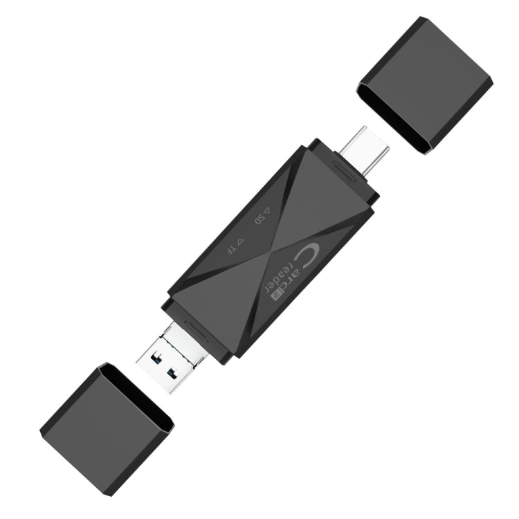 ADS-218 8 Pin+USB+Type-C Multi-function Card Reader(Black) - free shipping - PMC Jewellery - Order now!