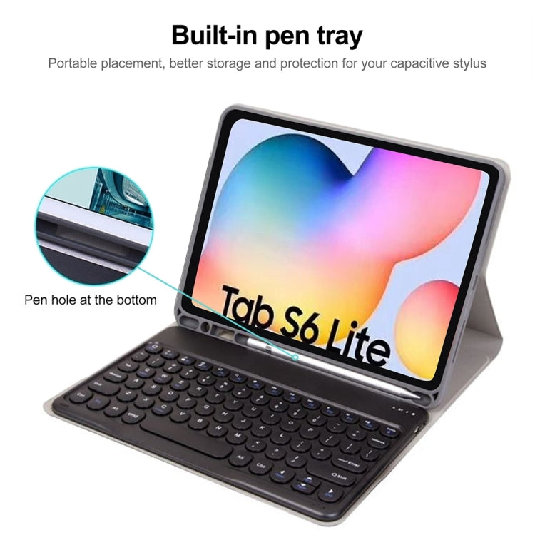 Round Cap Bluetooth Keyboard Leather Case with Pen Slot, without Touchpad For Samsung Galaxy Tab S7(Green+Green Keyboard) - Samsung Keyboard by PMC TechLife | Online Shopping South Africa | PMC TechLife