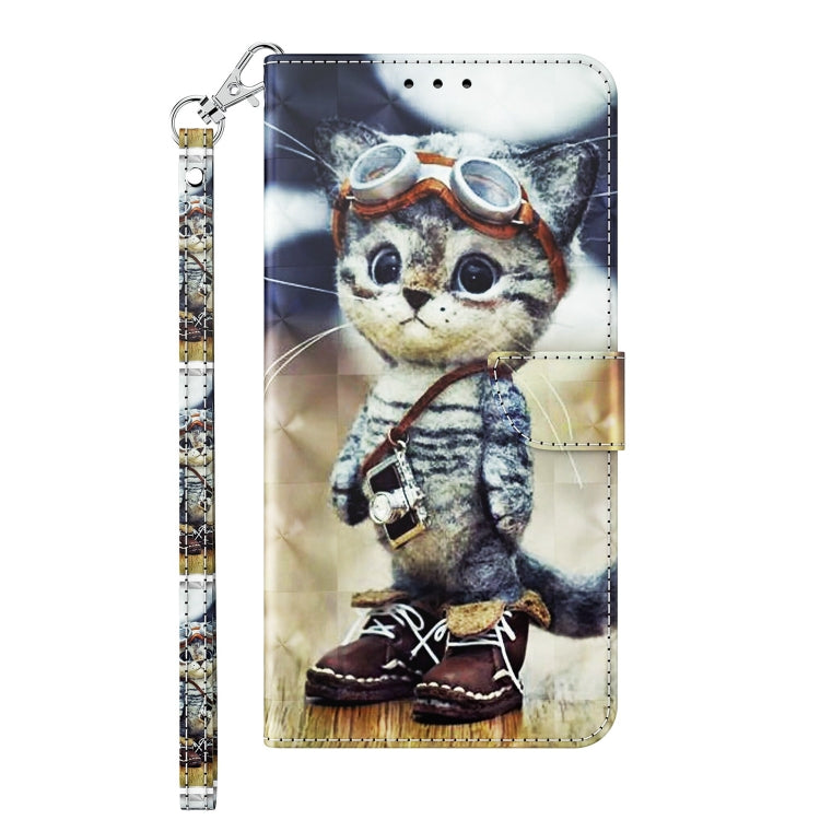 For OPPO A16 / A16s / A54s 3D Painted Leather Phone Case(Naughty Cat) - OPPO Cases by PMC TechLife | Online Shopping South Africa | PMC TechLife | Buy Now Pay Later Mobicred
