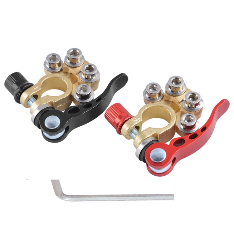 1 Pair Car Battery Terminals Quick Disconnect Cables Connectors, with L Wrench + Insulation Pad - Booster Cable & Clip by PMC TechLife | Online Shopping South Africa | PMC TechLife | Buy Now Pay Later Mobicred