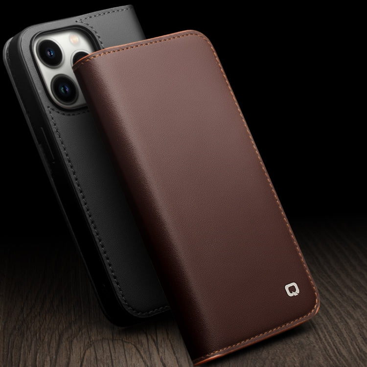 For iPhone 14 Pro QIALINO Business Horizontal Flip PU Phone Case(Black) - free shipping - PMC TechLife - Order now!