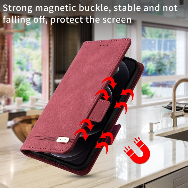 For Asus Zenfone 9 Magnetic Clasp Flip Leather Phone Case(Red) - ASUS Cases by PMC Jewellery | Online Shopping South Africa | PMC Jewellery