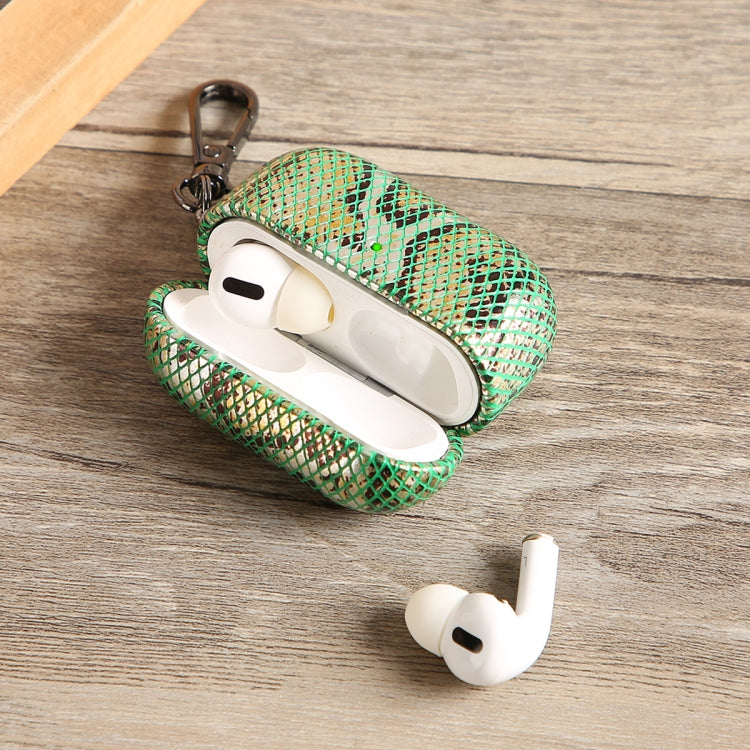J01 Mesh Snakeskin Headphone Case For AirPods Pro(Gold) - For AirPods Pro by PMc TechLife | Online Shopping South Africa | PMc TechLife | Buy Now Pay Later Mobicred