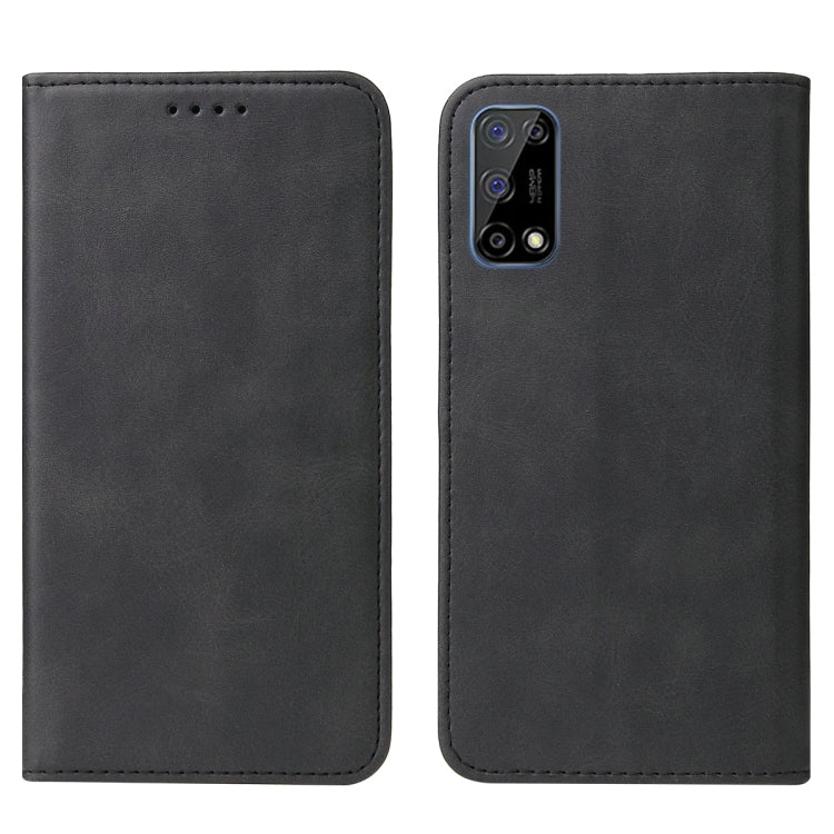 For Realme 7 5G Magnetic Closure Leather Phone Case(Black) - Realme Cases by PMC TechLife | Online Shopping South Africa | PMC TechLife | Buy Now Pay Later Mobicred