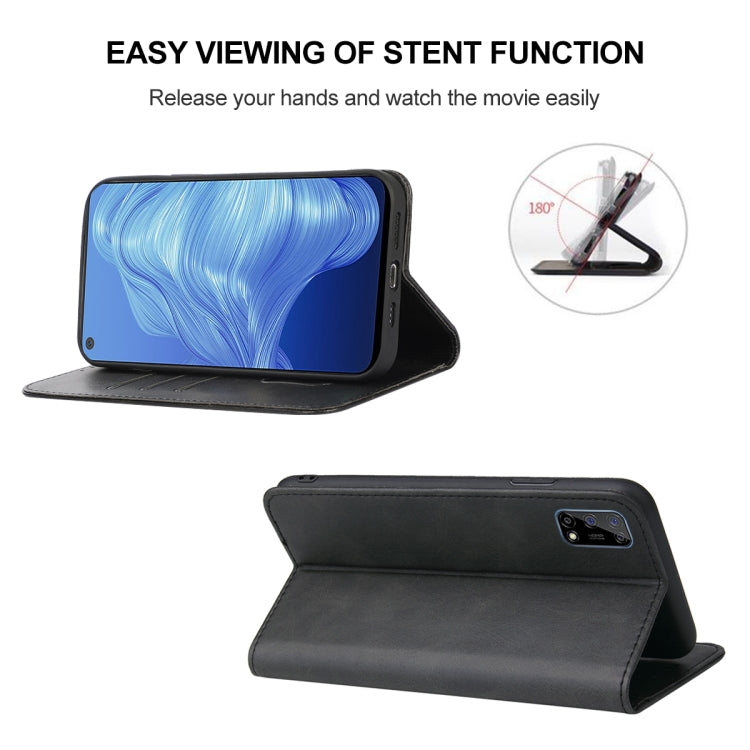 For Realme 7 5G Magnetic Closure Leather Phone Case(Black) - Realme Cases by PMC TechLife | Online Shopping South Africa | PMC TechLife | Buy Now Pay Later Mobicred