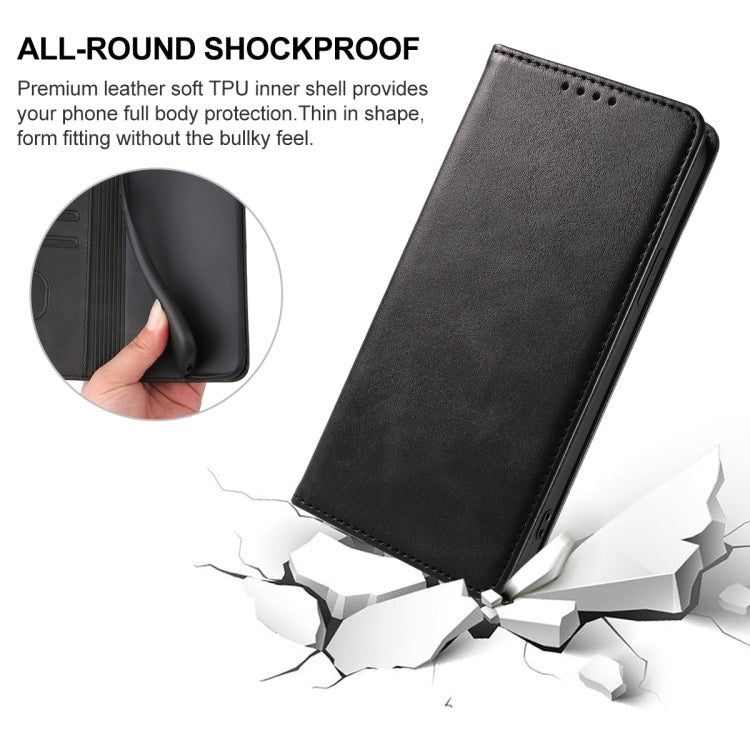 For Realme 7 5G Magnetic Closure Leather Phone Case(Black) - Realme Cases by PMC TechLife | Online Shopping South Africa | PMC TechLife | Buy Now Pay Later Mobicred