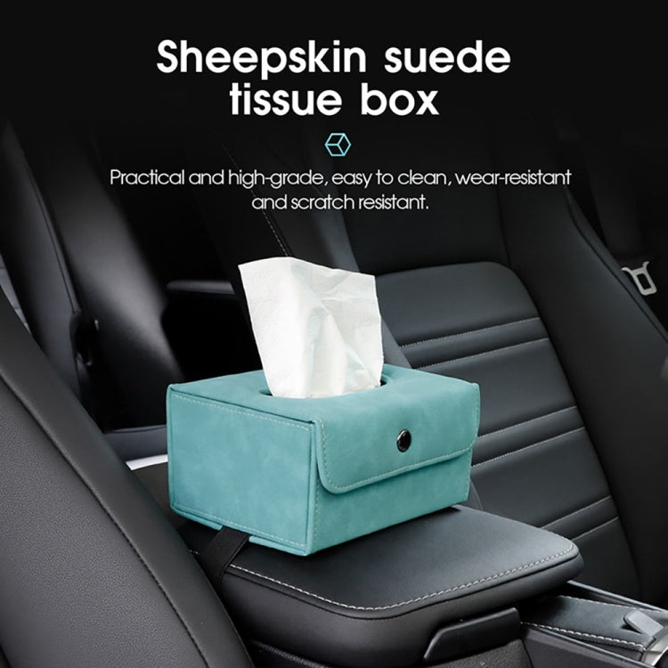 Car Hanging Type Tissue Box Sheepskin Leather Facial Tissue Case(Black) - Tissue Boxes by PMC TechLife | Online Shopping South Africa | PMC TechLife | Buy Now Pay Later Mobicred
